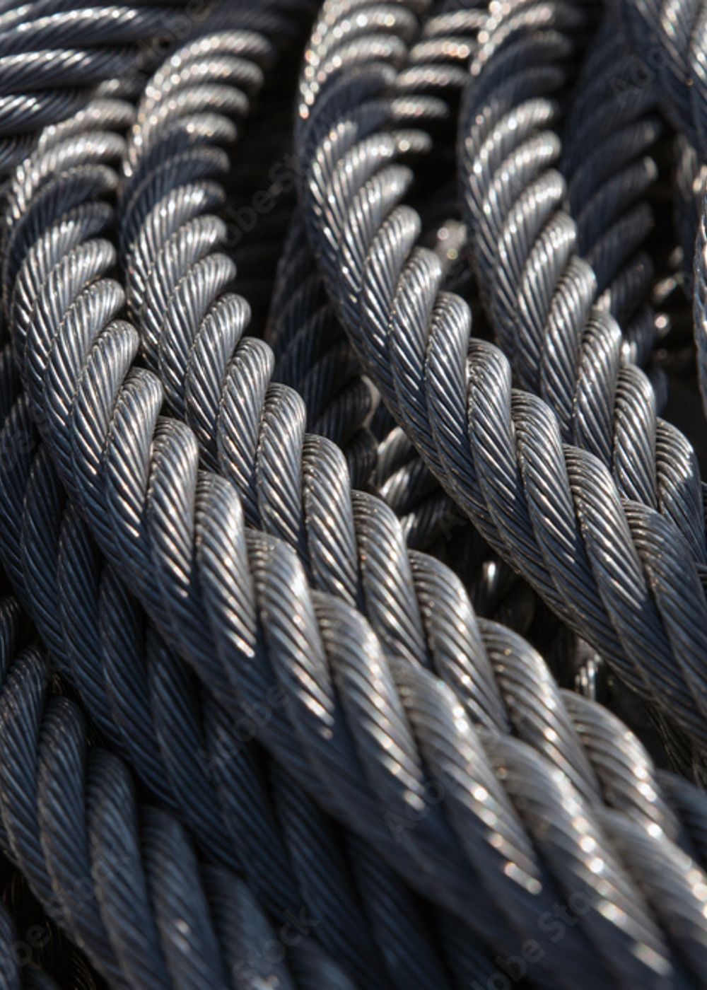 Close up of steel cable.