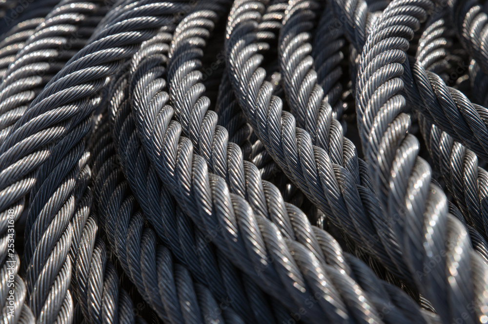 Close up of steel cable.